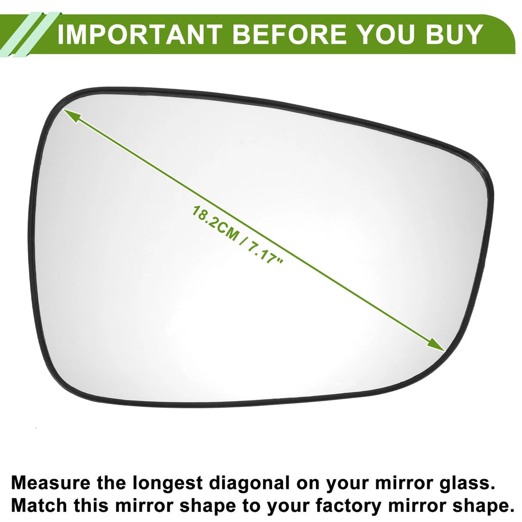 Heated Right Side Mirror Glass for Hyundai Accent (2011–2017)