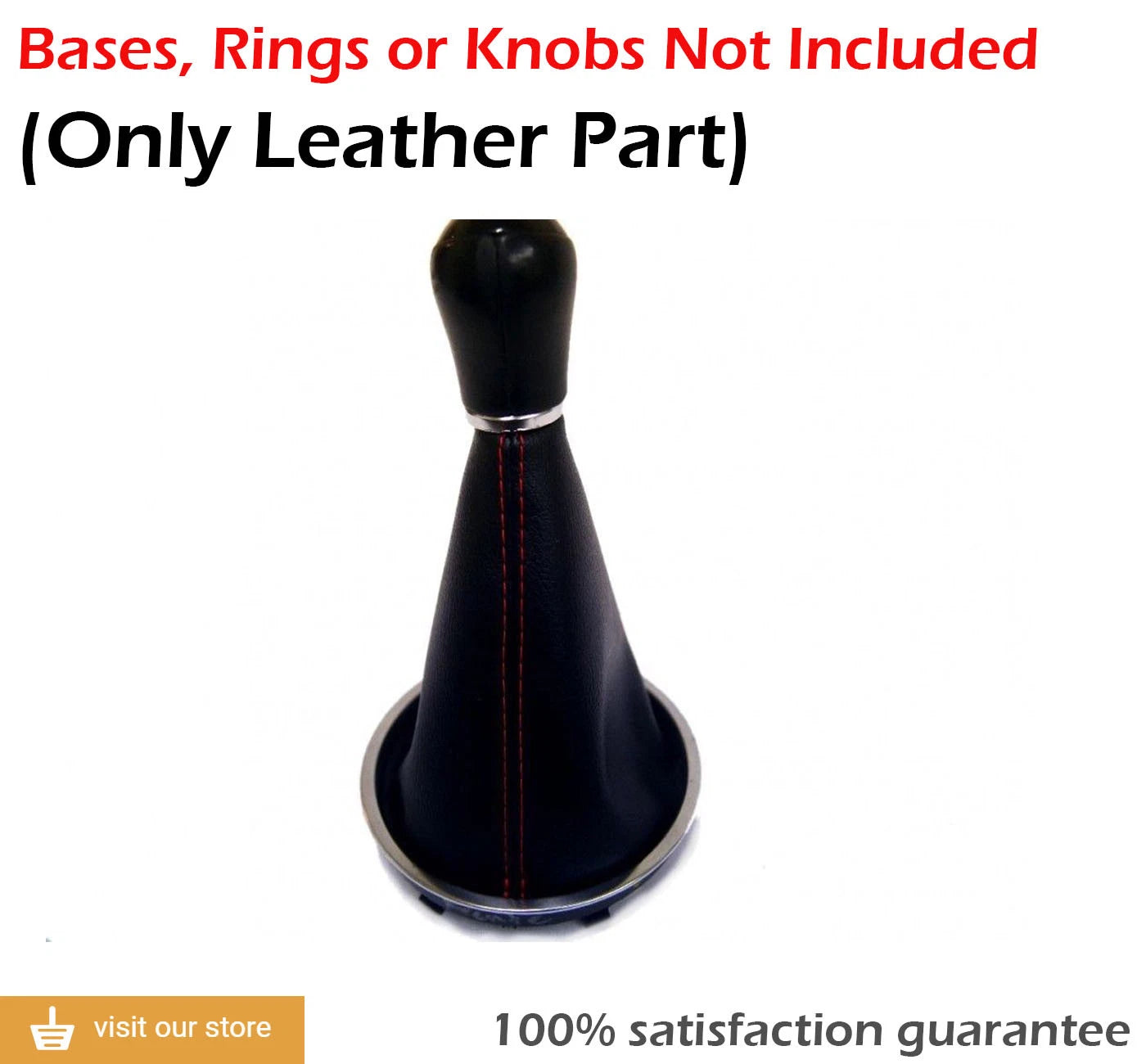 Manual Shift Boot for VW Beetle (2012–2019) Red Stitch Leather Synthetic