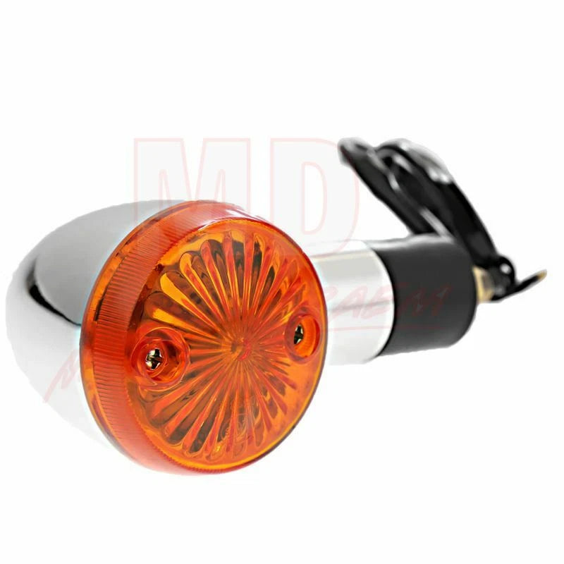 2X Chrome Bullet Lamp Turn Signal Blinker Lights for Motorcycle