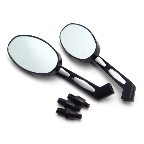 1 Pair Black Oval Diamond Side Racing Mirrors for Yamaha Royal Star (All Years)