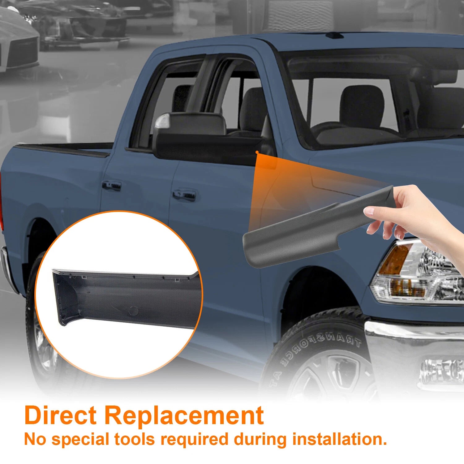 Set of 2 Trailer Tow Mirror Cover Caps for Dodge RAM (2014–2023)