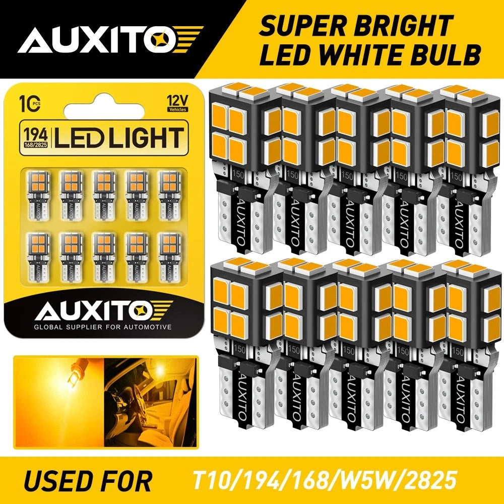 10X T10 168 194 LED Side Marker Light Bulb Amber for GMC Chevy Ford (EXV)