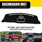 Dashboard Mat Cover for Ford F150 (2021–2025) Black Carpet Interior Pad