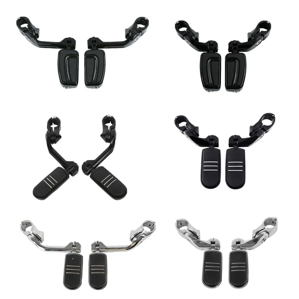 1.25" Angled Highway Engine Guard Foot Pegs for Harley Touring (Fits 2014-2023)