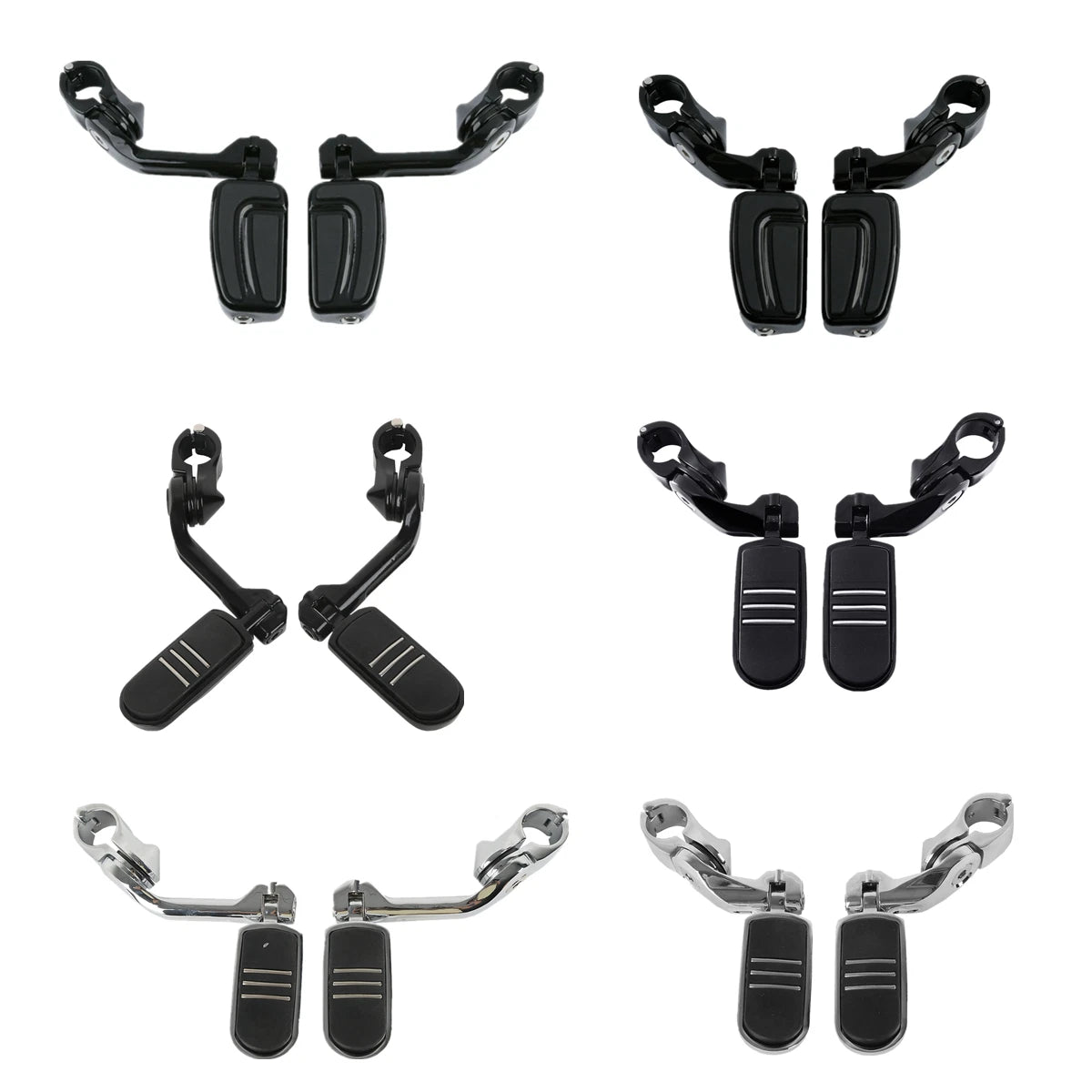 1.25" Angled Highway Engine Guard Foot Pegs for Harley Touring (Fits 2014-2023)