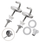 2X Stainless Steel Toilet Seat Hinges - Quick Installation, No Noise
