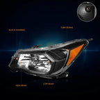OE Headlight Lamps for Subaru Forester (2014–2016) Black Housing Amber Corner