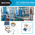 Digital LED Turbine Gauge Kerosene Fuel Water Flow Meter 1/2"