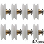 Set of 4 Rust Resistant Shower Door Rollers 22mm Grooved
