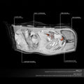 Pair of Chrome Housing Clear Corner Headlights for Dodge Ram Pickup (2002–2005)