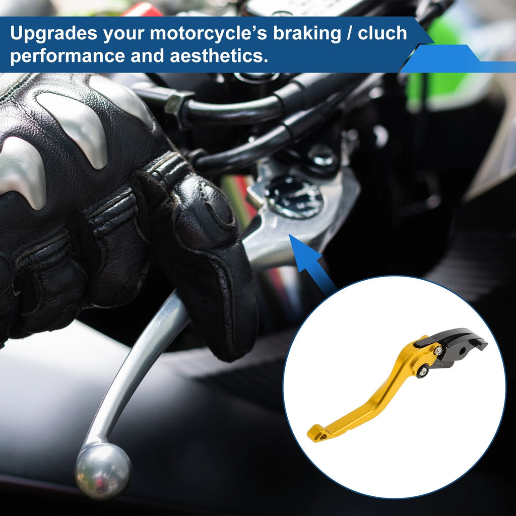 Adjustable Short Brake Clutch Levers for Honda CBR600RR (2003–2006) Gold Tone