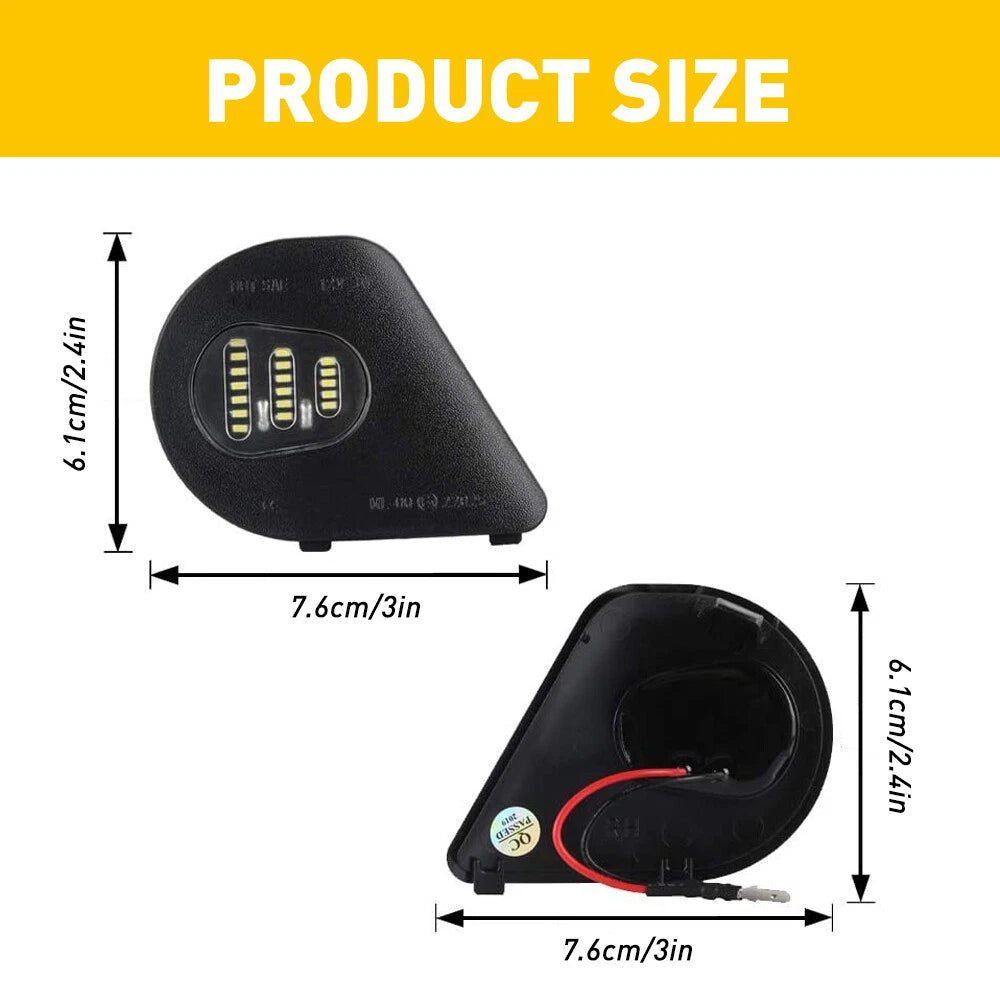 6000K LED Side Mirror Puddle Lights for Dodge Ram 1500 2500 3500 4500 5500 (2010–2019)
