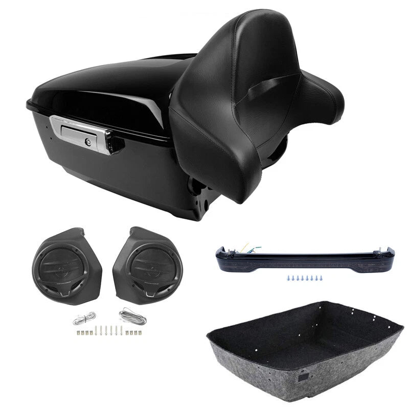 Trunk Backrest Pad Speakers with LED Light for Harley CVO Road Glide (2014–2026)