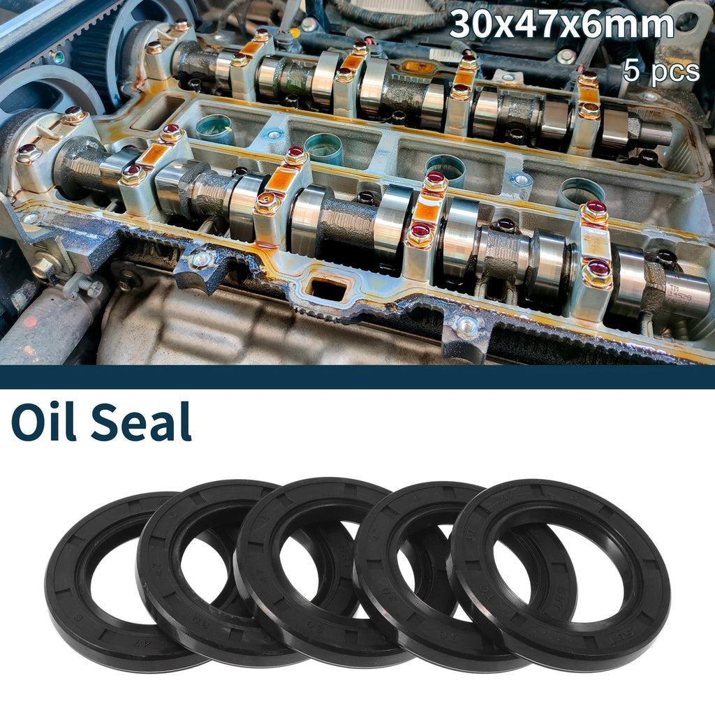 Set of 5 Oil Seal Rotary Shaft Seal NBR Rubber 30x47x6mm
