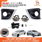 Chrome Fog Lamp Driving Light Set for Toyota Corolla Sedan (2014-2017)