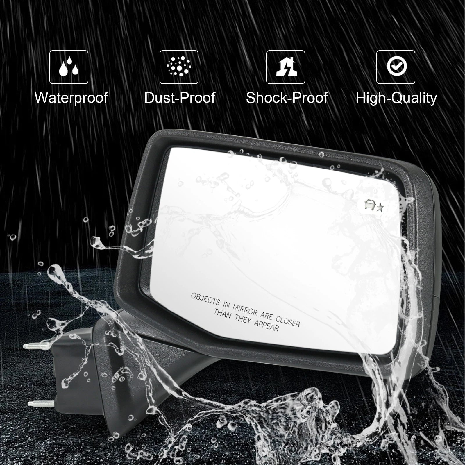 Right Side Power Heated Mirror with Temp & BSM for Chevy Silverado 1500 (2019-2024)