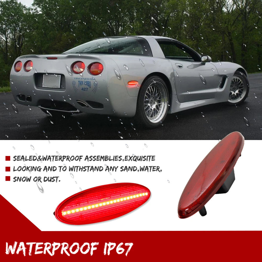 2X LED Side Marker Light for Chevrolet Corvette C5 (1997–2004) Red Lens