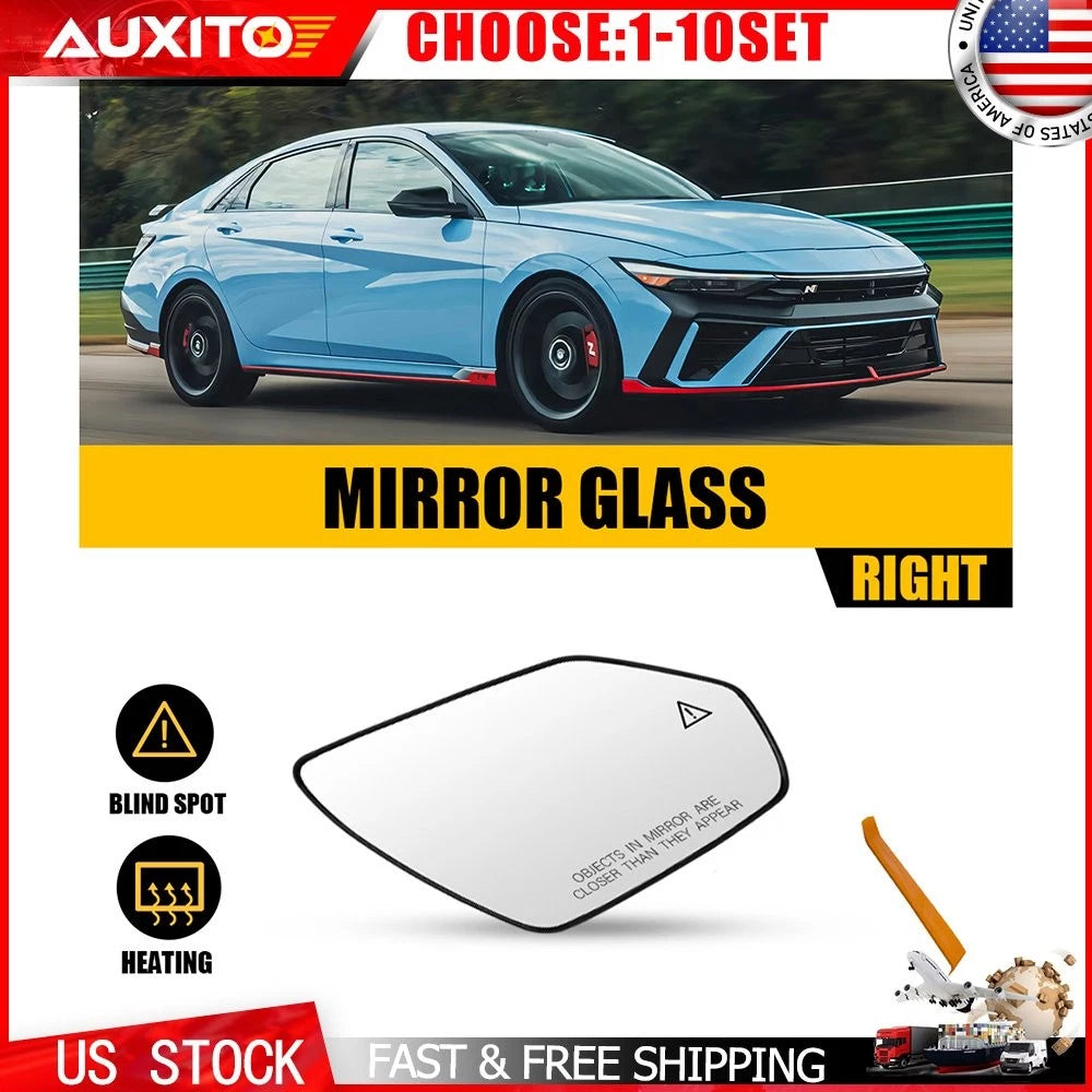 Heated Passenger Side Mirror Glass with Blind Spot for Hyundai Elantra (2021–2025)