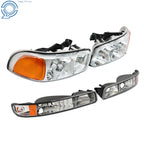 Set of 2 Halogen Headlights for GMC Sierra 1500 (1999–2007) & Yukon (2000–2006) Chrome