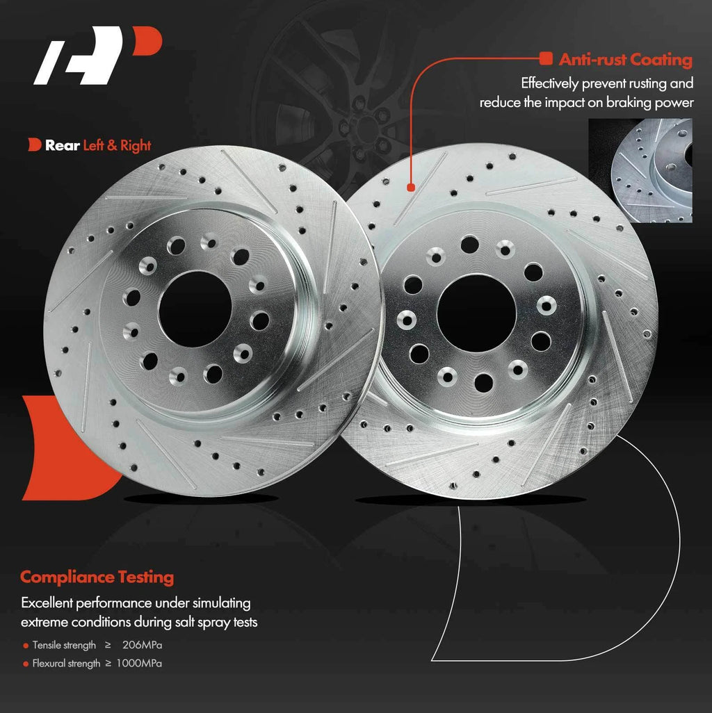 Drilled Brake Rotors for Chevy Traverse Blazer Cadillac XT5 (2018–2023)