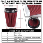 6" Universal Inlet Air Intake Cone Replacement Dry Air Filter RED