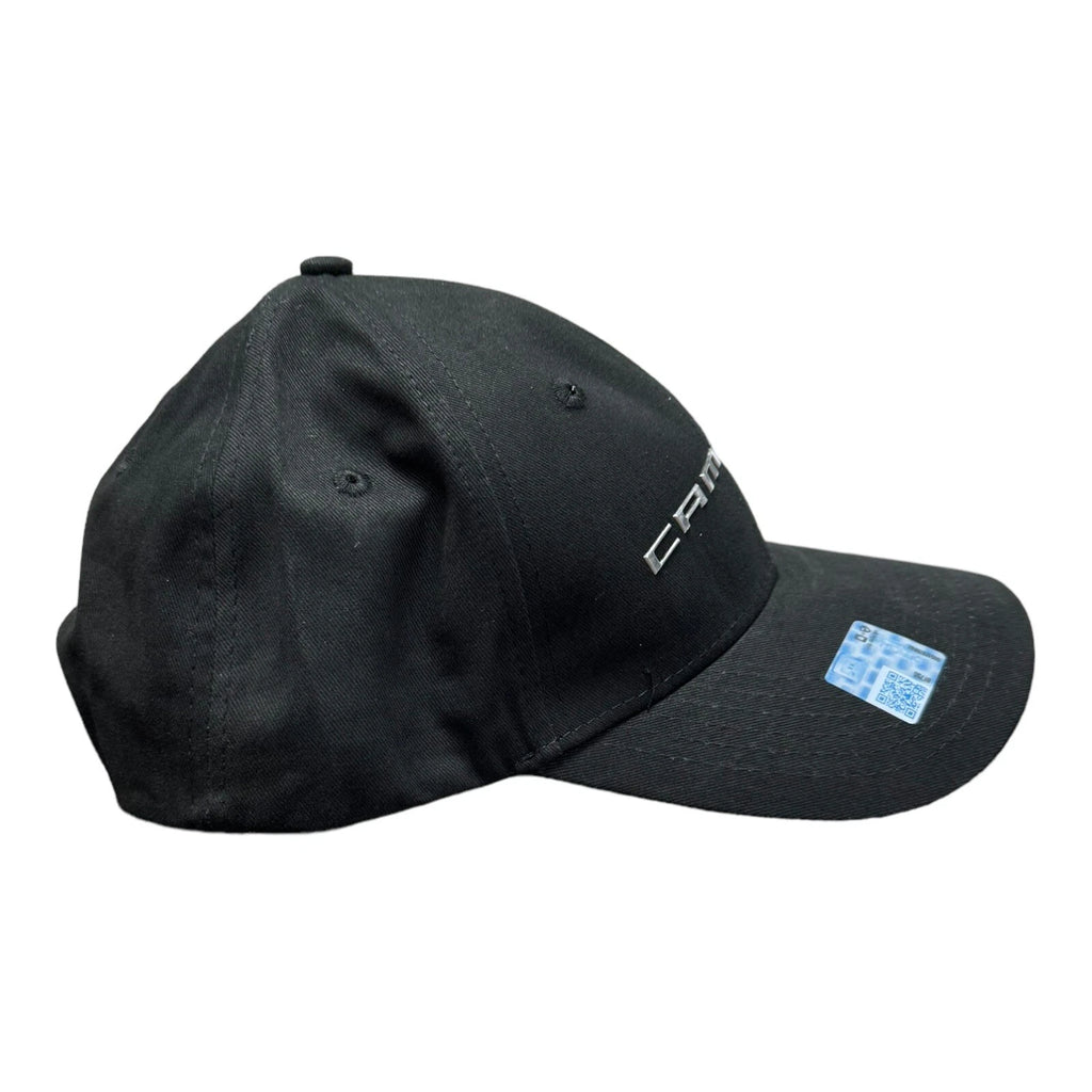 Licensed Camaro Hat Cap Black with Chrome Liquid Metal Logo for Chevrolet Camaro (1967–2025)