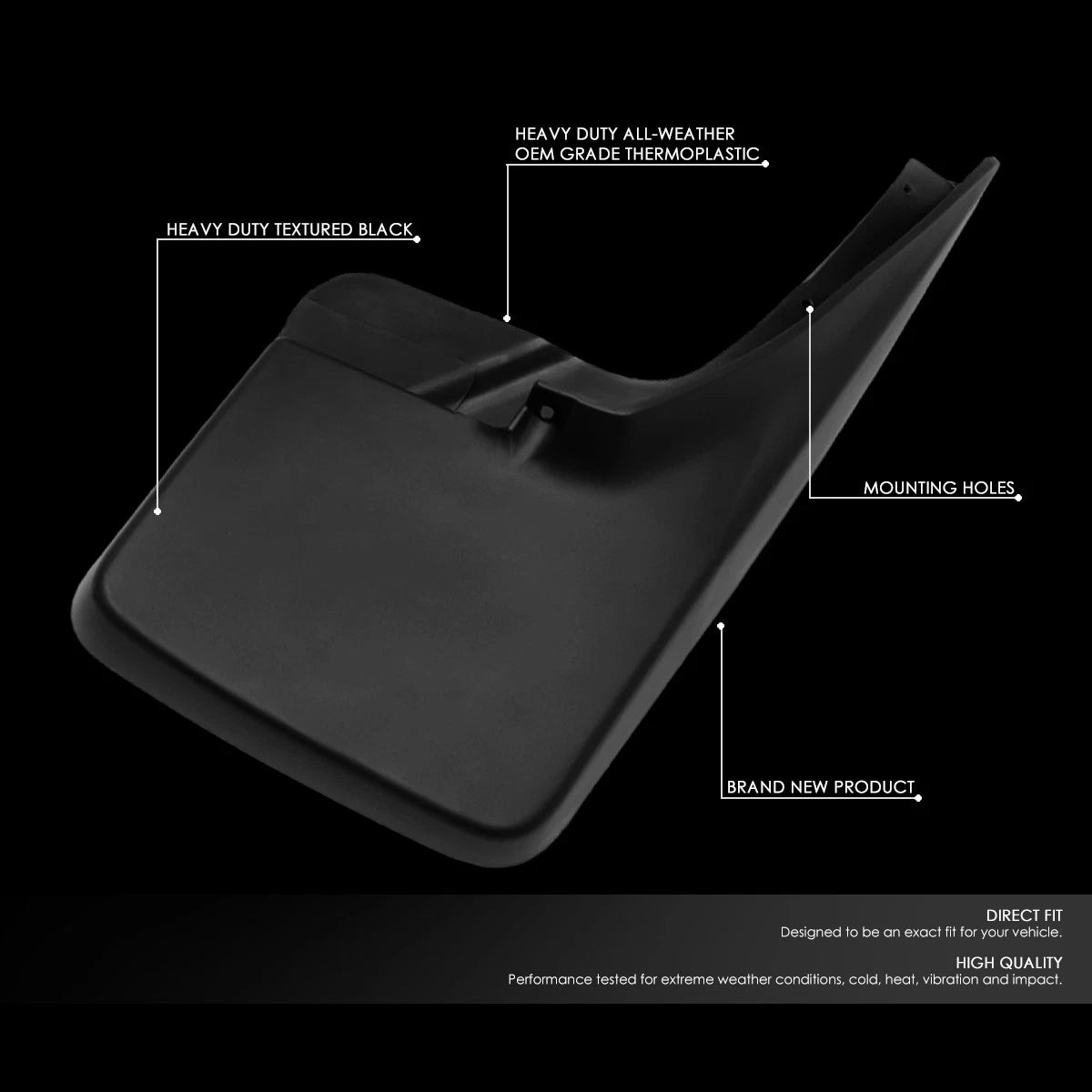 Set of 4 Mud Guards for Dodge RAM Truck (2009–2018) Matte Black