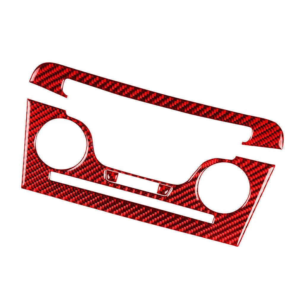 Red Carbon Fiber Interior Console CD AC Panel Cover Trim for Dodge Charger (2011–2014)