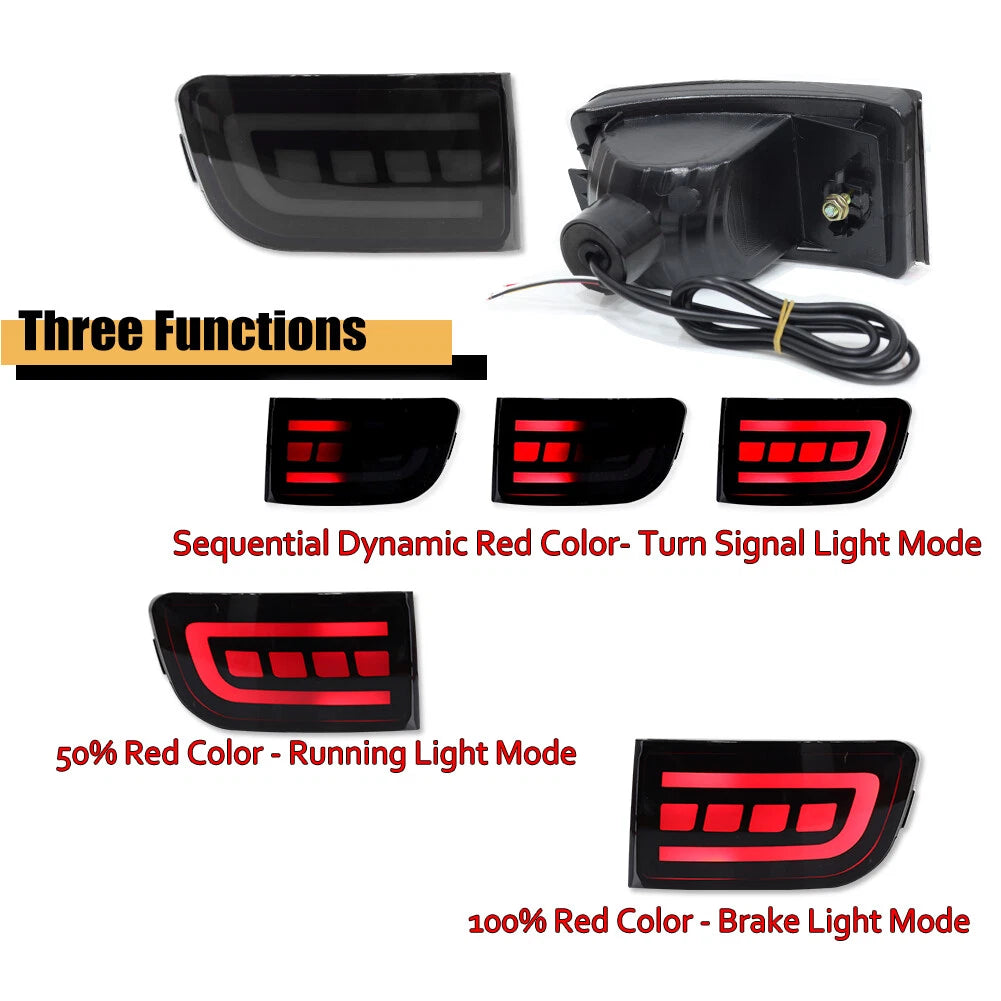 Set of 2 Smoked Lens Red LED Tail Brake Signal Lights for Toyota 4Runner