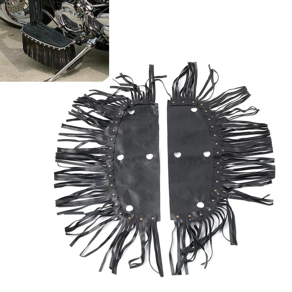 Front Rider Floorboard Fringe Covers for Honda, Yamaha, Harley