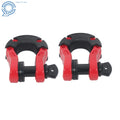 Set of 2 Red D Ring Shackles for Heavy-Duty Use (70000 lbs Break Strength)