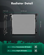 Radiator for Chrysler Town & Country 2011-2016, Ram C/V 2012-2015