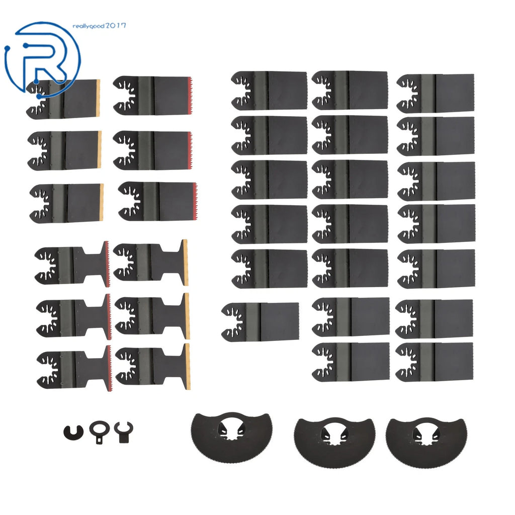 Set of 35 Multitool Blades for Oscillating Tools