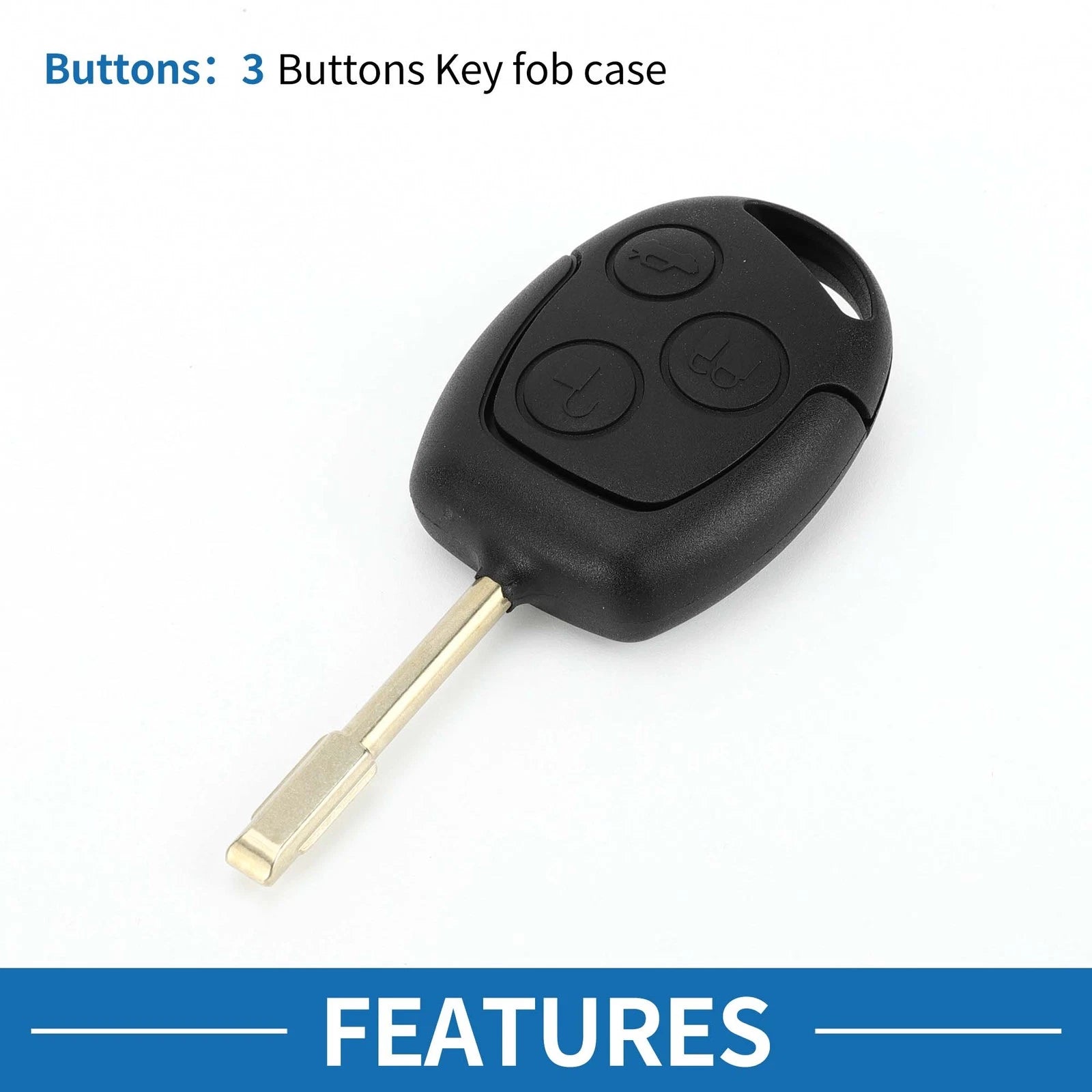 3 Button Keyless Entry Remote Fob Key Shell Case for Ford C-Max (2003–2008)