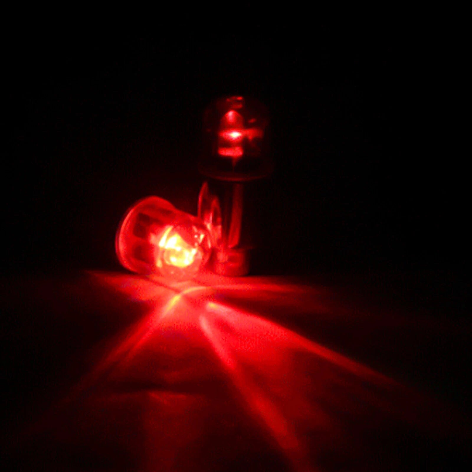 4pcs Red LED Tyre Air Valve Stem Caps Flashing Lights for Universal (-)