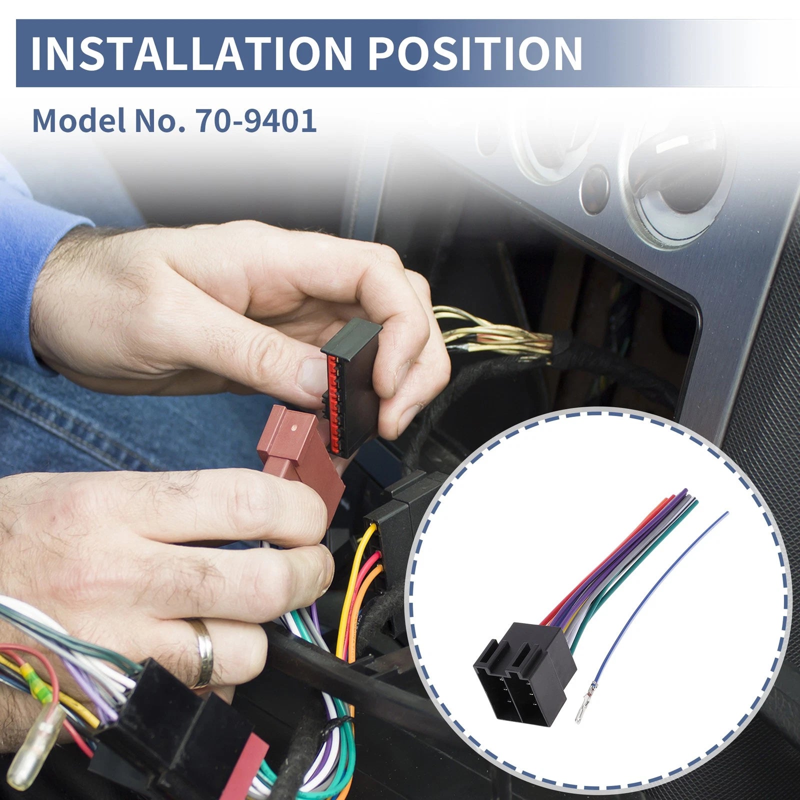 Set of 2 Car Stereo CD Player Wiring Harness 70-9401 for Chrysler Crossfire (2004–2007)