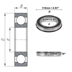 6015NR2RS Deep Groove Ball Bearings for Scooter Skateboard Wheel (75x115x20mm)
