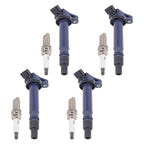 Set of 4 Ignition Coils & Spark Plugs for Toyota 4Runner Camry FJ Scion TC (–) UF487