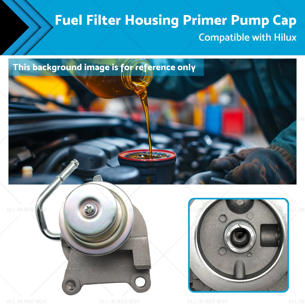 Diesel Fuel Filter Housing Primer Pump Cap for Hilux LN147 LN152 (1997–2005)