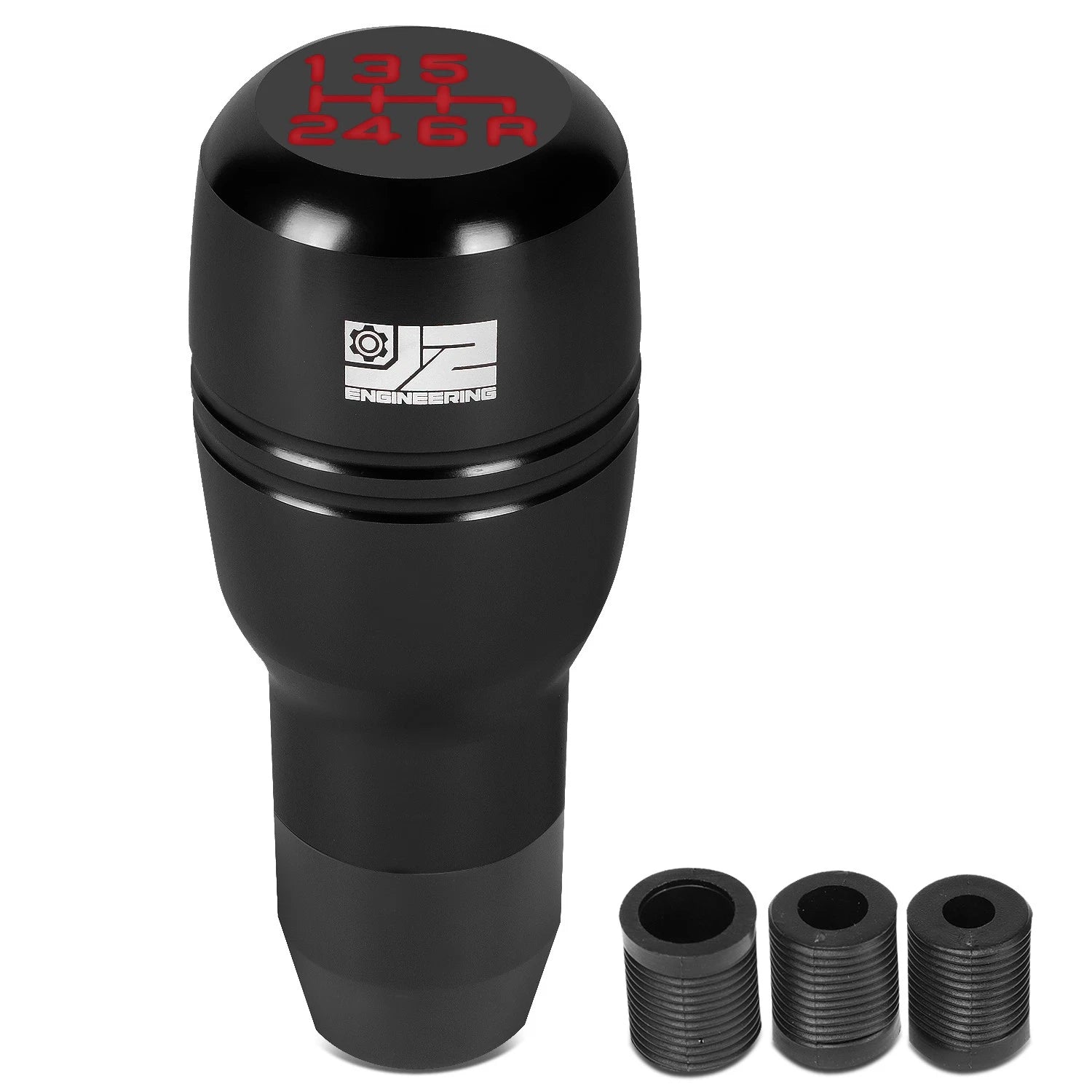 Shift Knob for Universal Fit (J2) - Aluminum Barrel Type, Black