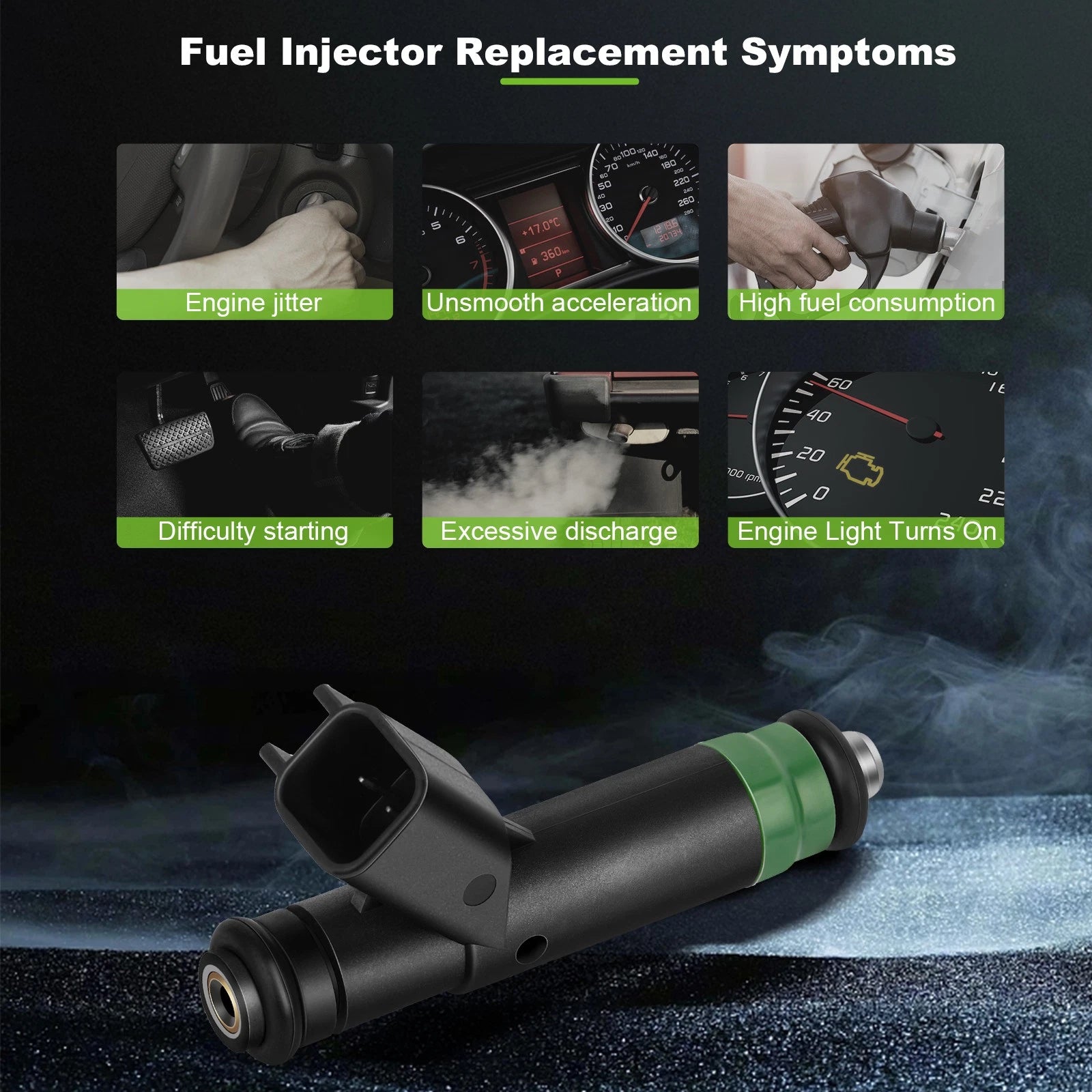 8Pcs Fuel Injectors for Dodge Durango (2004–2007) Jeep Commander (2006–2007) 4.7L