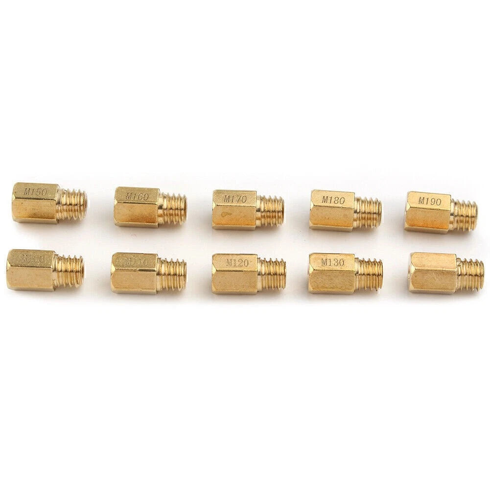 Set of 10 Hex Type Main Jets Kit for Mikuni VM/TM/TMX Carburetor (100-190)