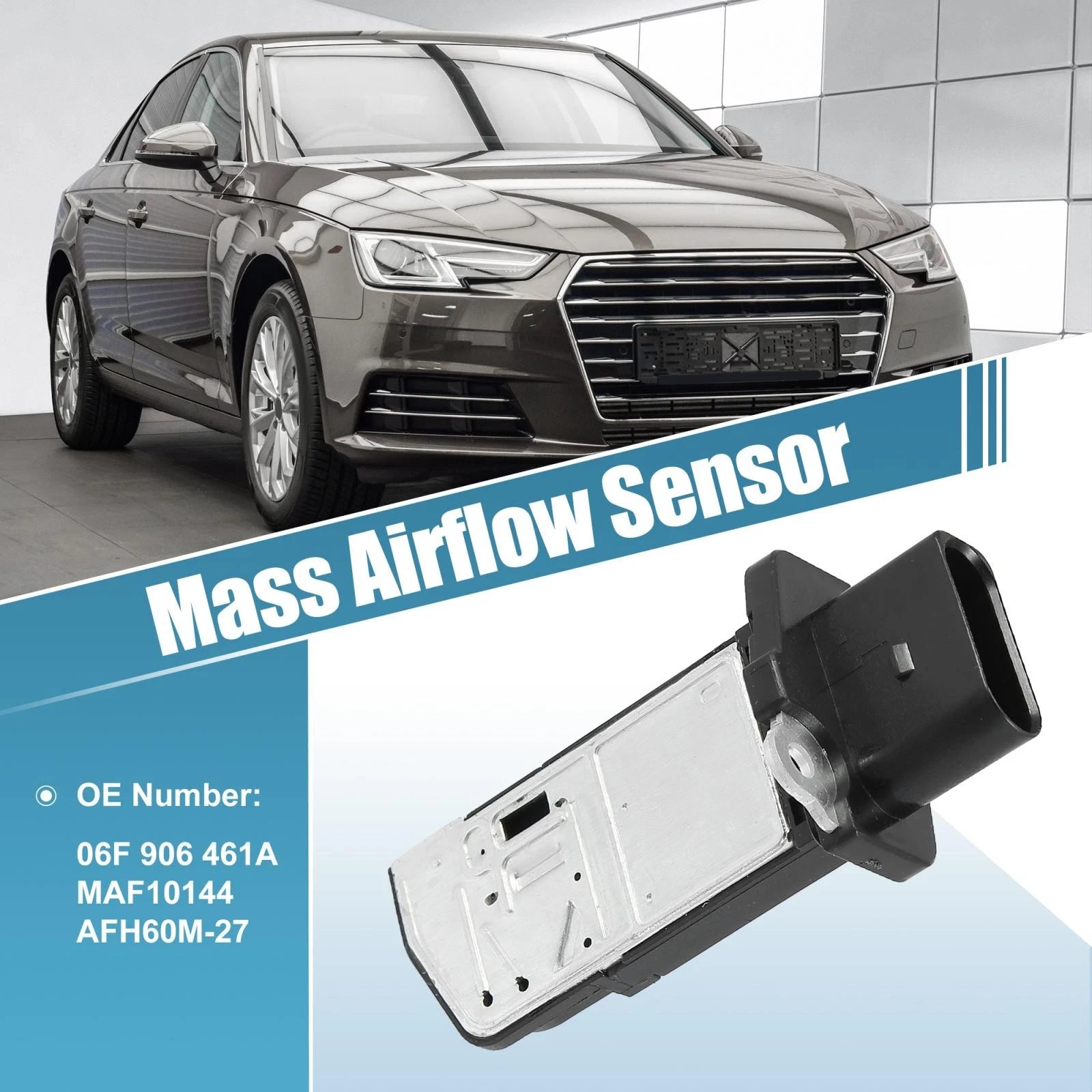 Mass Airflow Sensor for Audi Volkswagen Golf (2006–2009) 06F 906 461A MAF10144 AFH60M-27