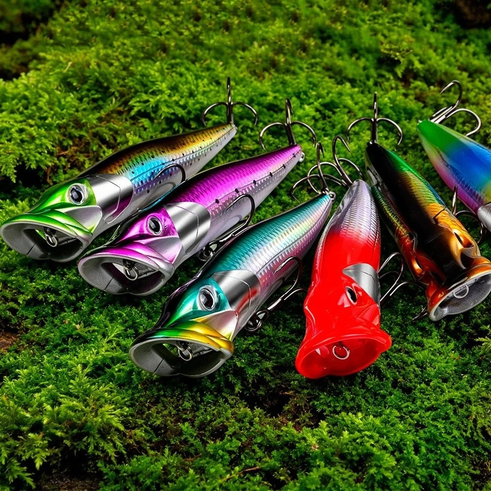Realistic Fish Body Popper Lure 12cm 19g & 16cm 50g for Bass Fishing