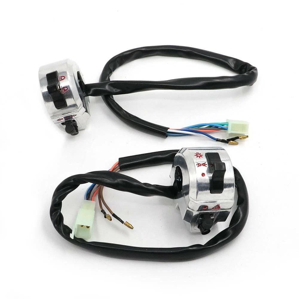 Chrome Handle Bar Switch Control for Universal Motorcycle (22mm, 7/8")