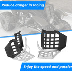 Set of 2 Heel Guard Footrests with Black Nerf Bars for Yamaha Banshee (1987–2006)