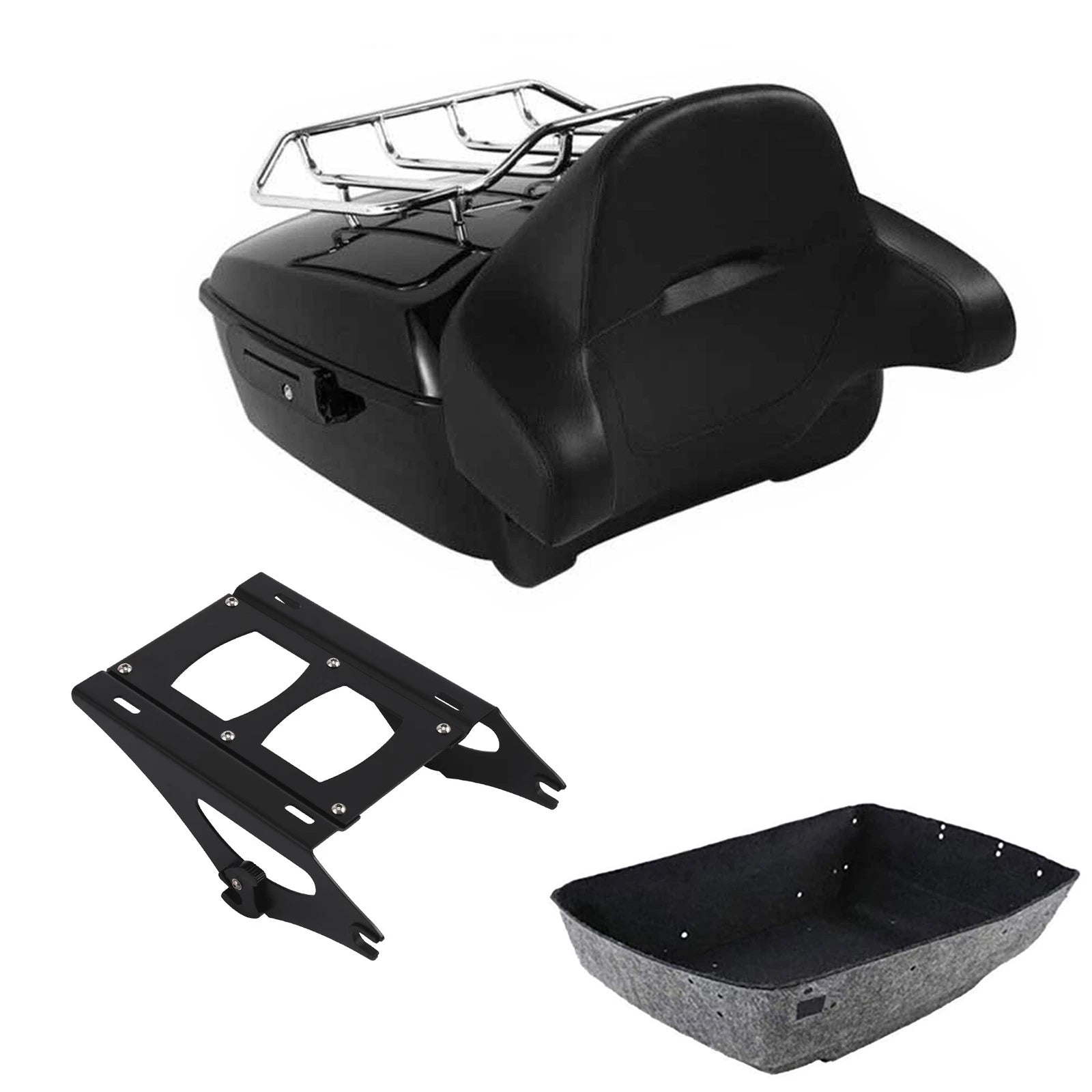Trunk Luggage Pad Backrest Mount Rack for Harley Touring (2014–2026)