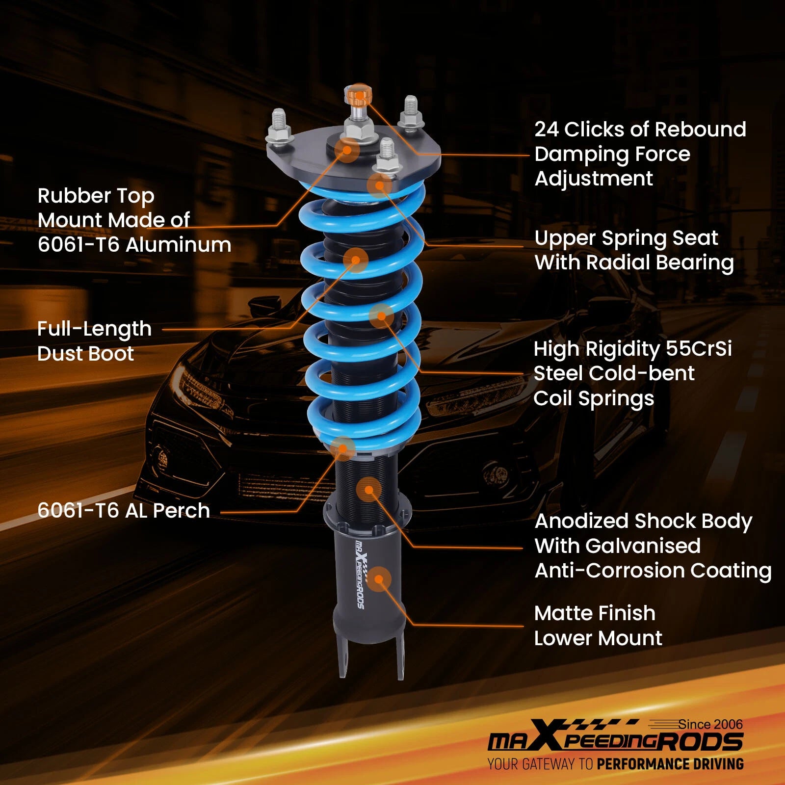 Coilovers Suspension Lowering Kit for Mazda MX-5 Miata (2016-2023)