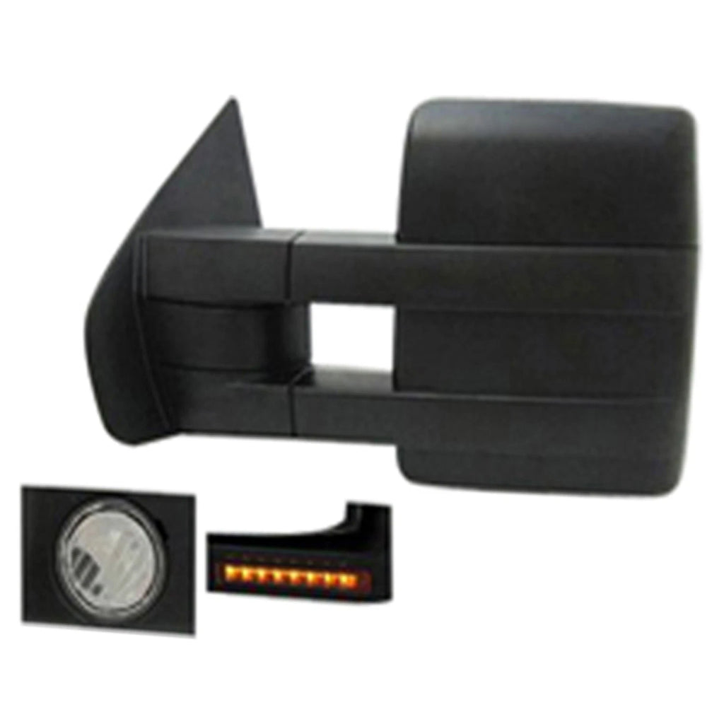 Replacement Black Driver Side Power Door Mirror with Puddle Light for Ford (2009–2014)