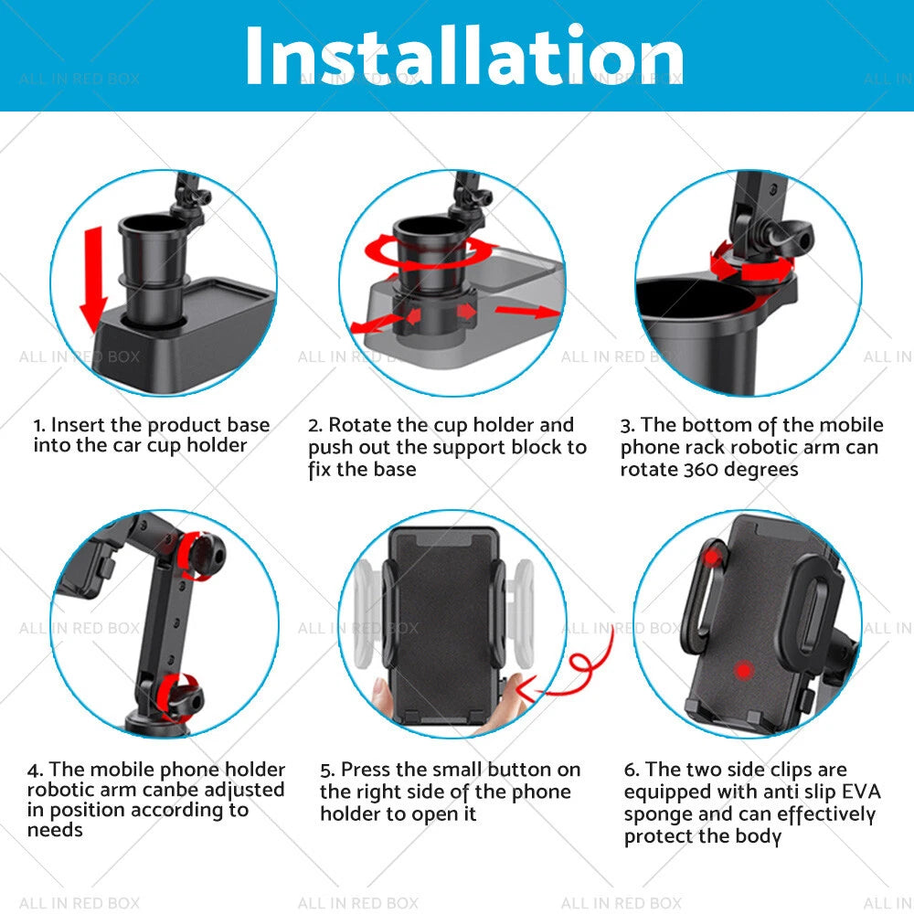 2in1 Universal Cup Holder Stand Cradle for Cell Phone GPS Mount